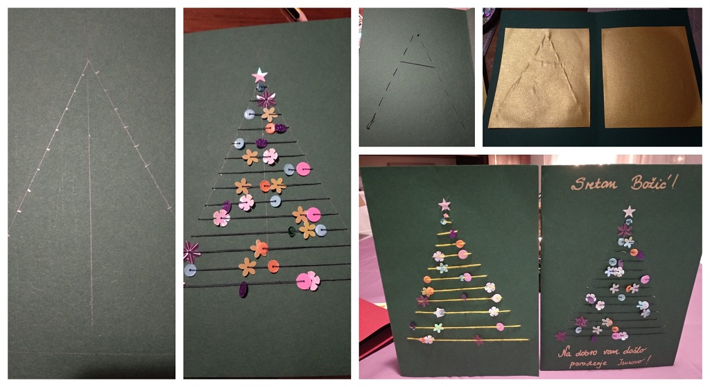 božićne čestitke, izradite unikatnu jelku s pomičnim ukrasima