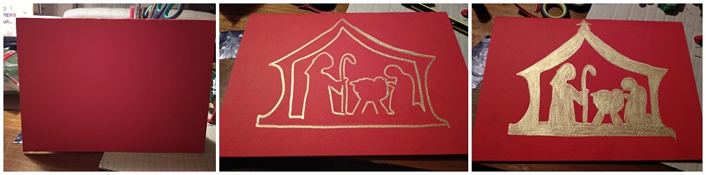 božićne čestitke, motiv jaslica